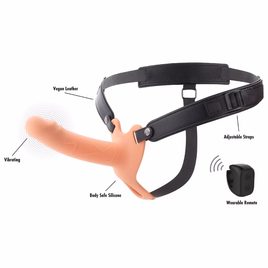 HIDDEN DESIRE - INFERNO STRAP-ON FUNDA PARA PENE CON VIBRACIÓN 16 CM - Imagen 3