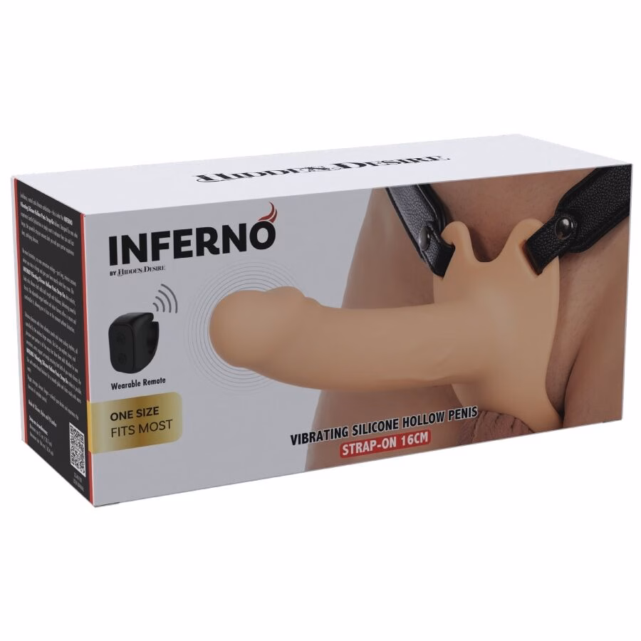 HIDDEN DESIRE - INFERNO STRAP-ON FUNDA PARA PENE CON VIBRACIÓN 16 CM - Imagen 11