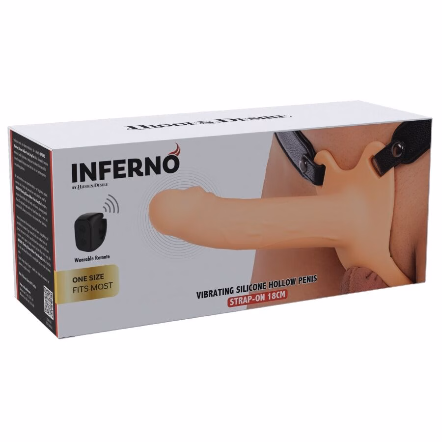 HIDDEN DESIRE - INFERNO STRAP-ON FUNDA PARA PENE CON VIBRACIÓN 18 CM - Imagen 8