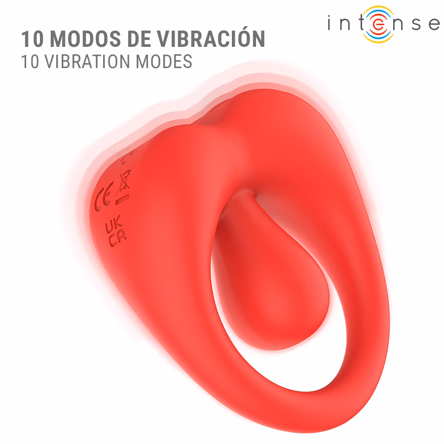 INTENSE - RUSSELL ANILLO VIBRADOR CON ESTIMULACIÓN DE CLÍTORIS ROJO - Imagen 3