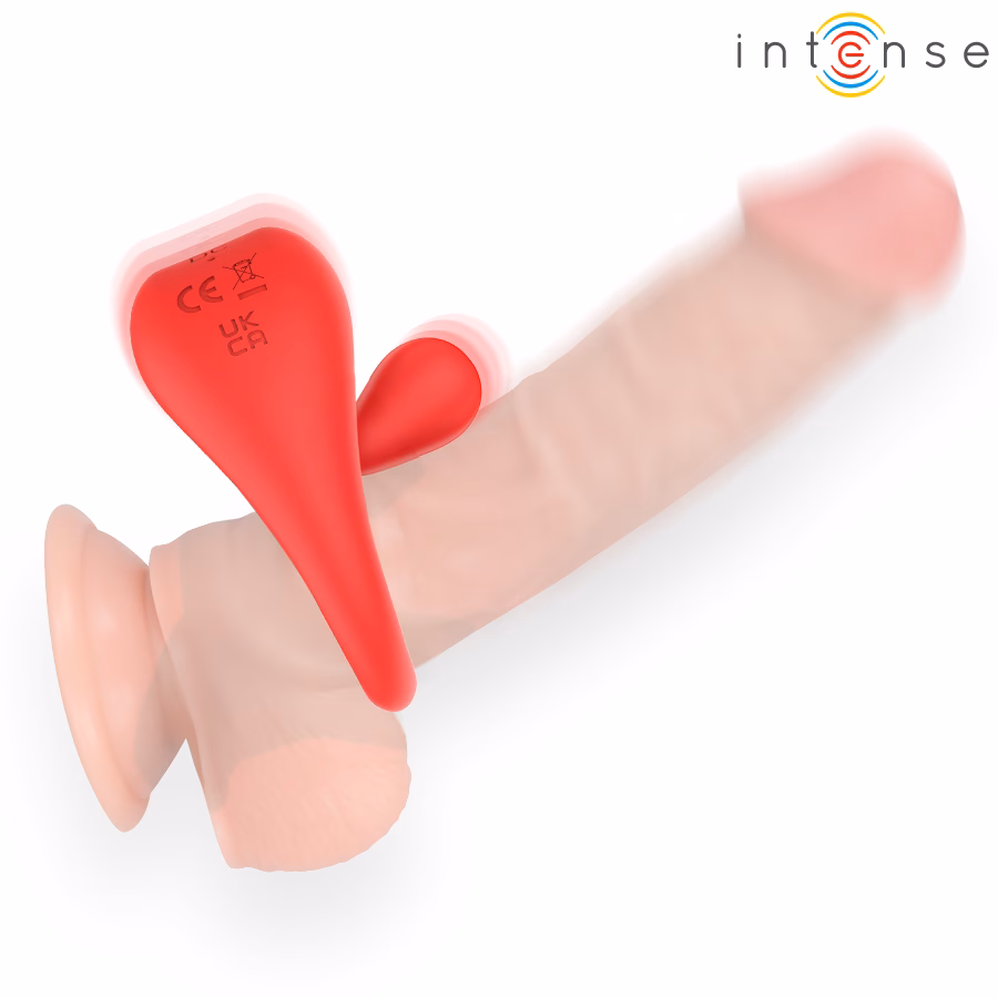 INTENSE - RUSSELL ANILLO VIBRADOR CON ESTIMULACIÓN DE CLÍTORIS ROJO - Imagen 2