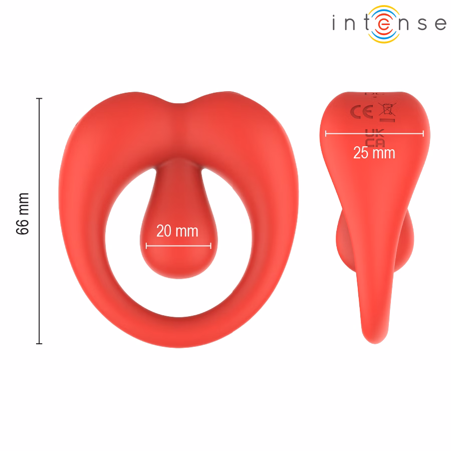INTENSE - RUSSELL ANILLO VIBRADOR CON ESTIMULACIÓN DE CLÍTORIS ROJO - Imagen 5
