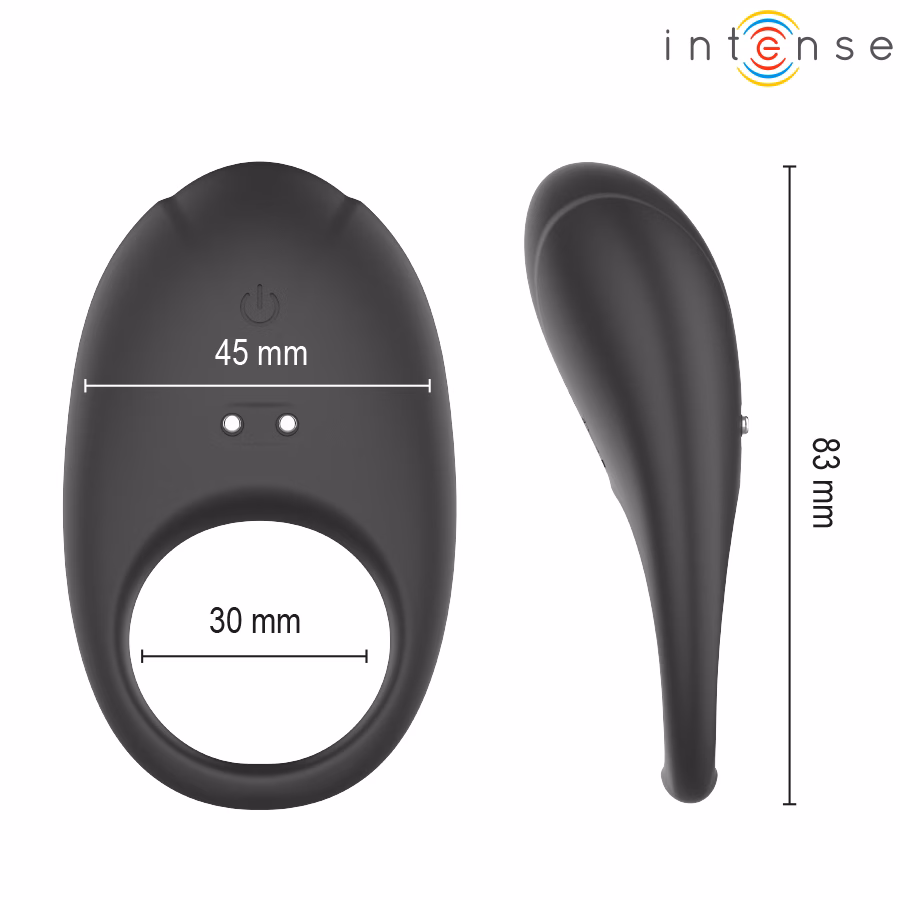 INTENSE - MERLOTTE ANILLO VIBRADOR CON ESTIMULACIÓN DE CLÍTORIS NEGRO - Imagen 5