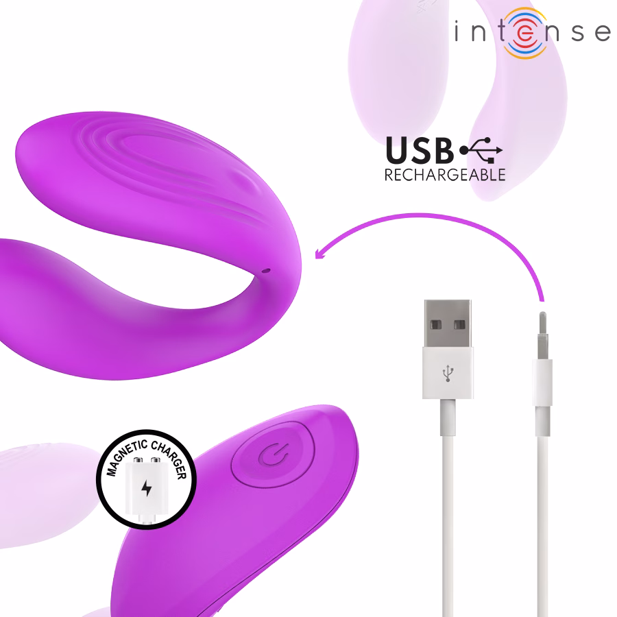 INTENSE - NORA ESTIMULADOR DE PINZA CON VIBRACIÓN MORADO - Imagen 7