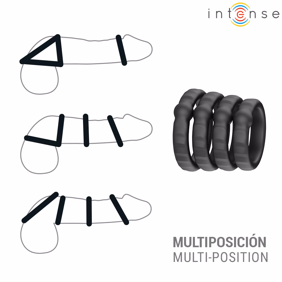 INTENSE - MICHIEL SET DE 4 ANILLOS MODELO 10 - Imagen 3