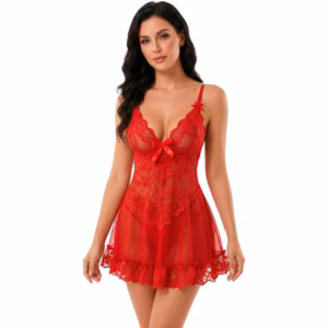 LIVCO CORSETTI FASHION - NUIT SET CAMISETA + PANTY ROJO 2028 L/XL