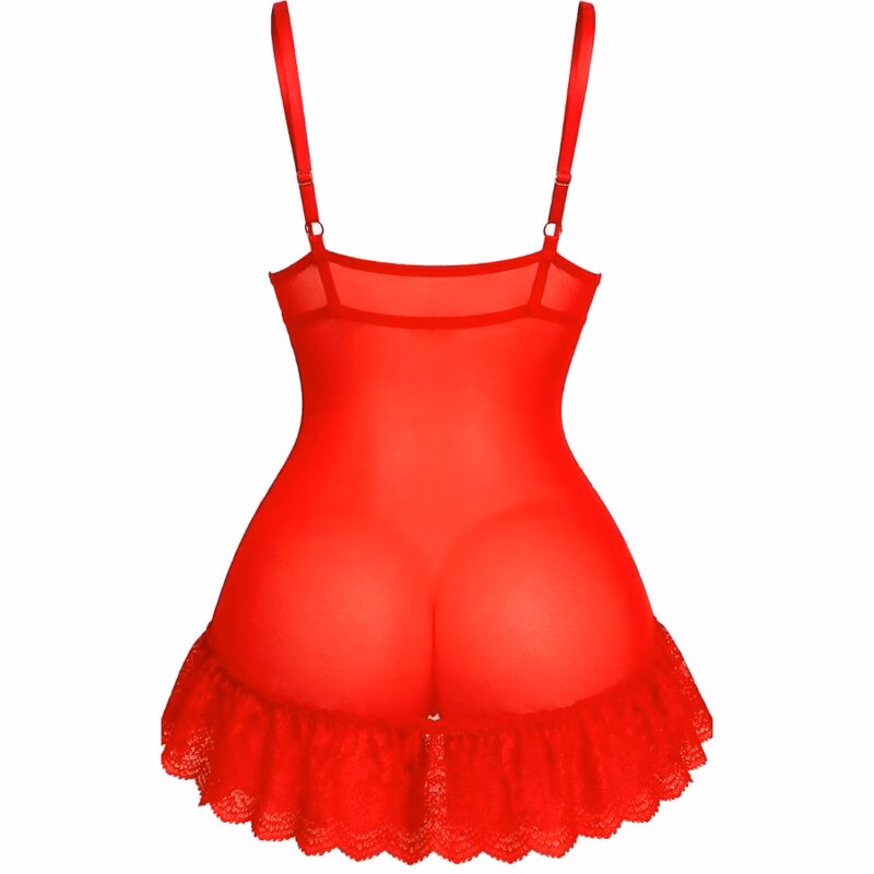 LIVCO CORSETTI FASHION - NUIT SET CAMISETA + PANTY ROJO 2028 L/XL - Imagen 3