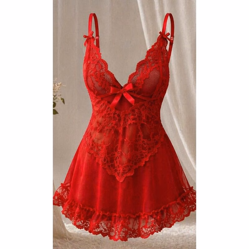 LIVCO CORSETTI FASHION - NUIT SET CAMISETA + PANTY ROJO 2028 L/XL - Imagen 4