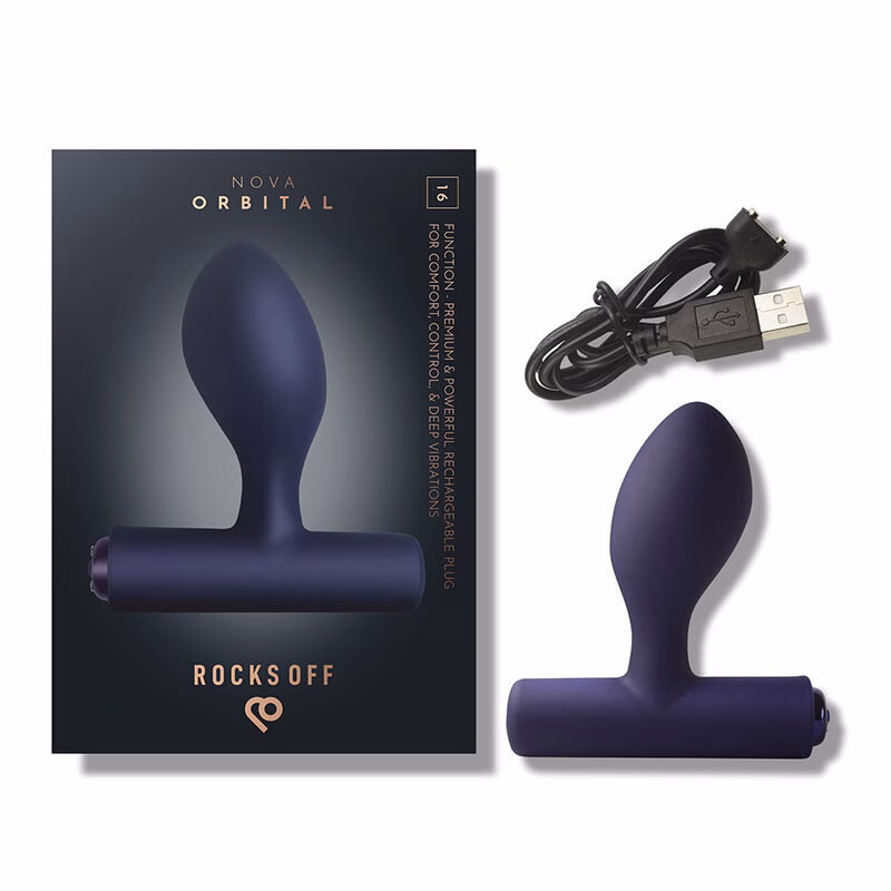 ROCKS-OFF - NOVA ORBITAL PREMIUM PLUG ANAL RECARGABLE 16 FUNCIONES AZUL - Imagen 8