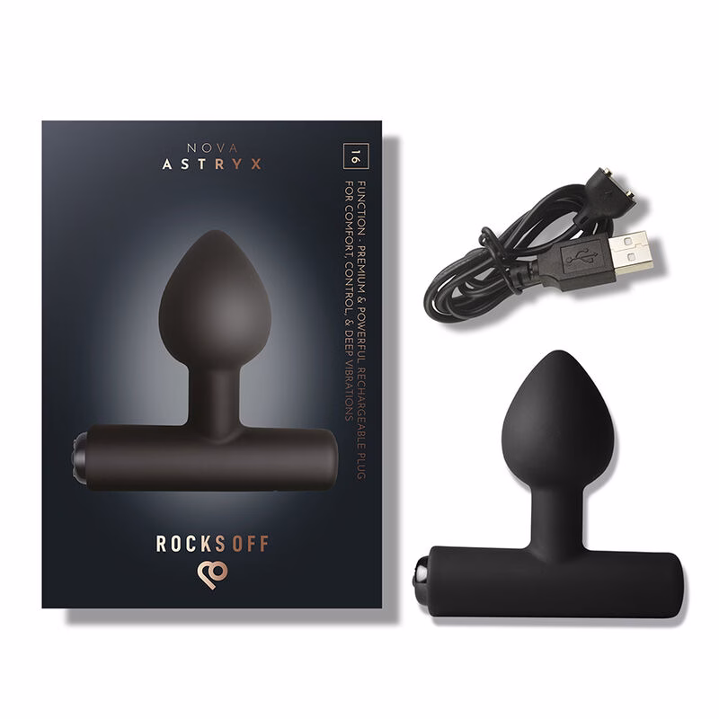 ROCKS-OFF - NOVA ASTRYX PREMIUM PLUG ANAL RECARGABLE 16 FUNCIONES NEGRO - Imagen 8
