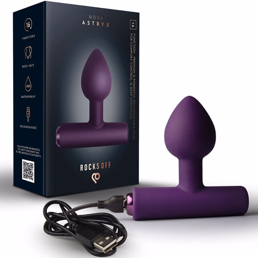 ROCKS-OFF – NOVA ASTRYX PREMIUM PLUG ANAL RECARGABLE 16 FUNCIONES VIOLETA