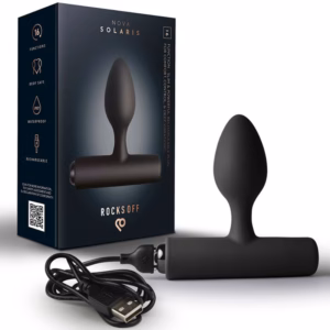 ROCKS-OFF - NOVA SOLARIS PLUG ANAL FINO RECARGABLE 16 FUNCIONES NEGRO