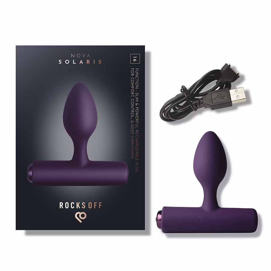 ROCKS-OFF - NOVA SOLARIS PLUG ANAL FINO RECARGABLE 16 FUNCIONES VIOLETA - Imagen 9