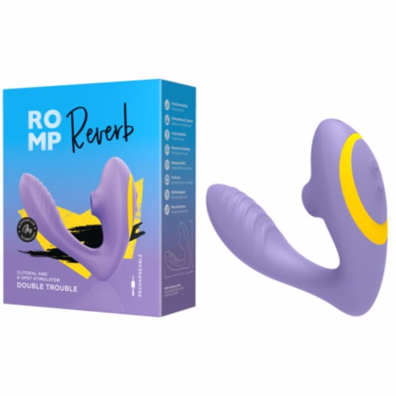 ROMP - REVERB ESTIMULADOR PUNTO G Y SUCCIONADOR DE CLÍTORIS LILA - Imagen 8