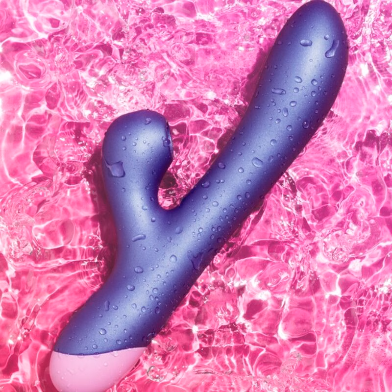 ROMP - PULSE VIBRADOR RABBIT DUAL PUNTO G AZUL ELÉCTRICO - Imagen 12