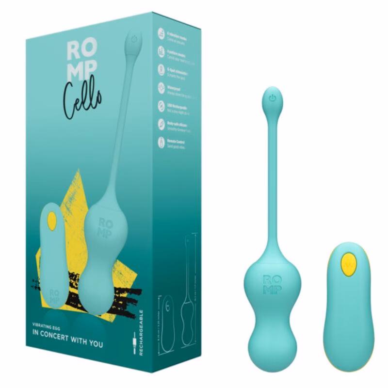 ROMP - CELLO HUEVO VIBRADOR MULTIFUNCIÓN TURQUESA CONTROL REMOTO - Imagen 6