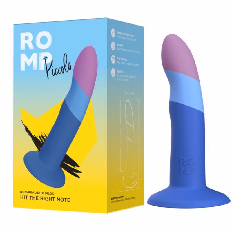 ROMP - PICCOLO DILDO SILICONA CON VENTOSA TRICOLOR 14 CM - Imagen 4