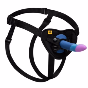 ROMP - PICCOLO ARNÉS + DILDO SILICONA CON VENTOSA TRICOLOR 14 CM