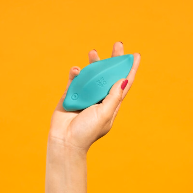 ROMP - WAVE VIBRADOR ESTIMULADOR DE CLÍTORIS FORMA ERGONÓMICA VERDE AGUA - Imagen 12