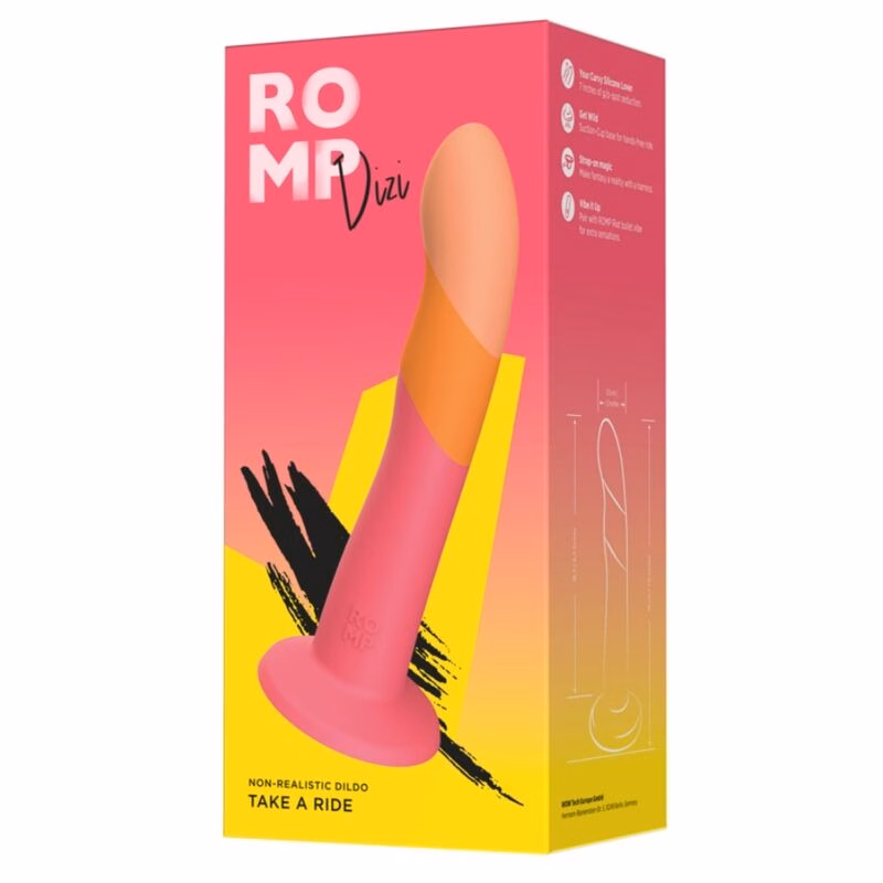 ROMP - DIZI DILDO SILICONA CON VENTOSA TRICOLOR 18 CM - Imagen 5