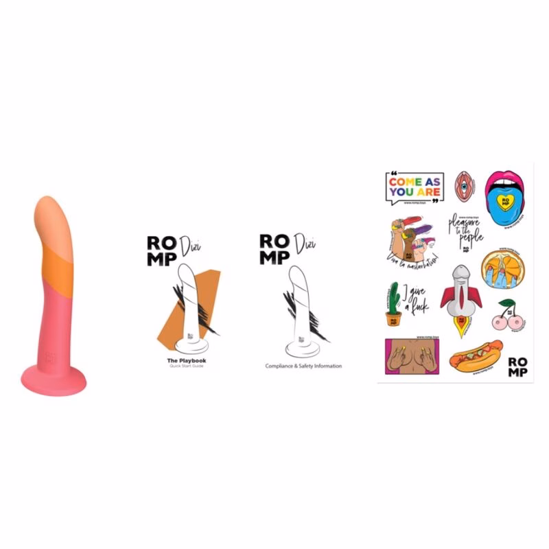 ROMP - DIZI DILDO SILICONA CON VENTOSA TRICOLOR 18 CM - Imagen 9