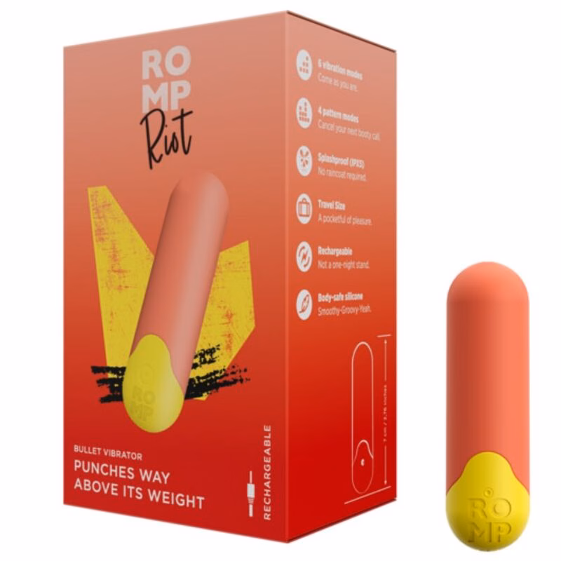 ROMP - RIOT BALA VIBRADORA MULTIFUNCIÓN NARANJA + AMARILLA - Imagen 6