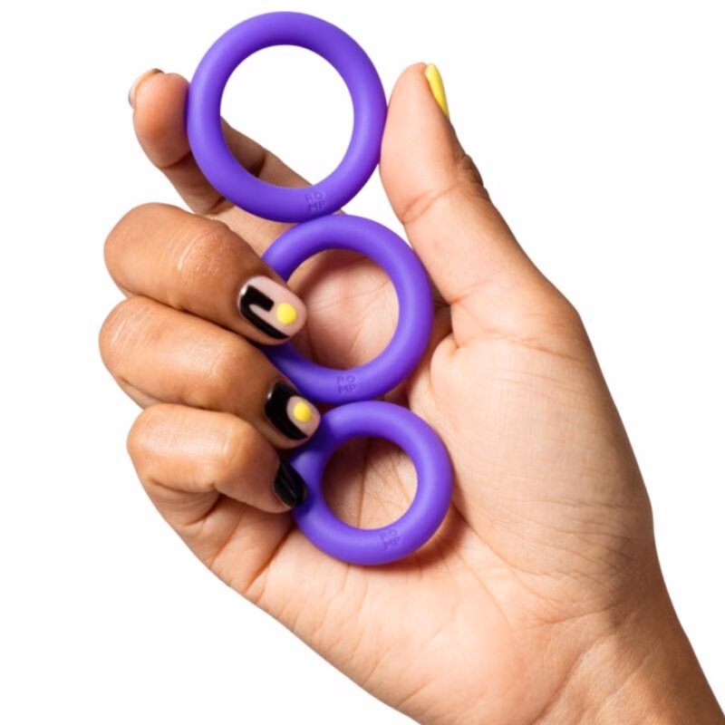 ROMP - REMIX TRIO SET DE 3 ANILLOS PARA PENE SILICONA MORADO - Imagen 4