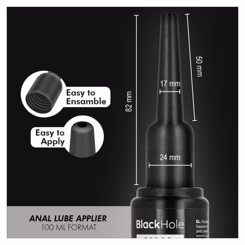 BLACK HOLE - APLICADOR DE LUBRICANTE ANAL TALLA L 100 ML - Imagen 4