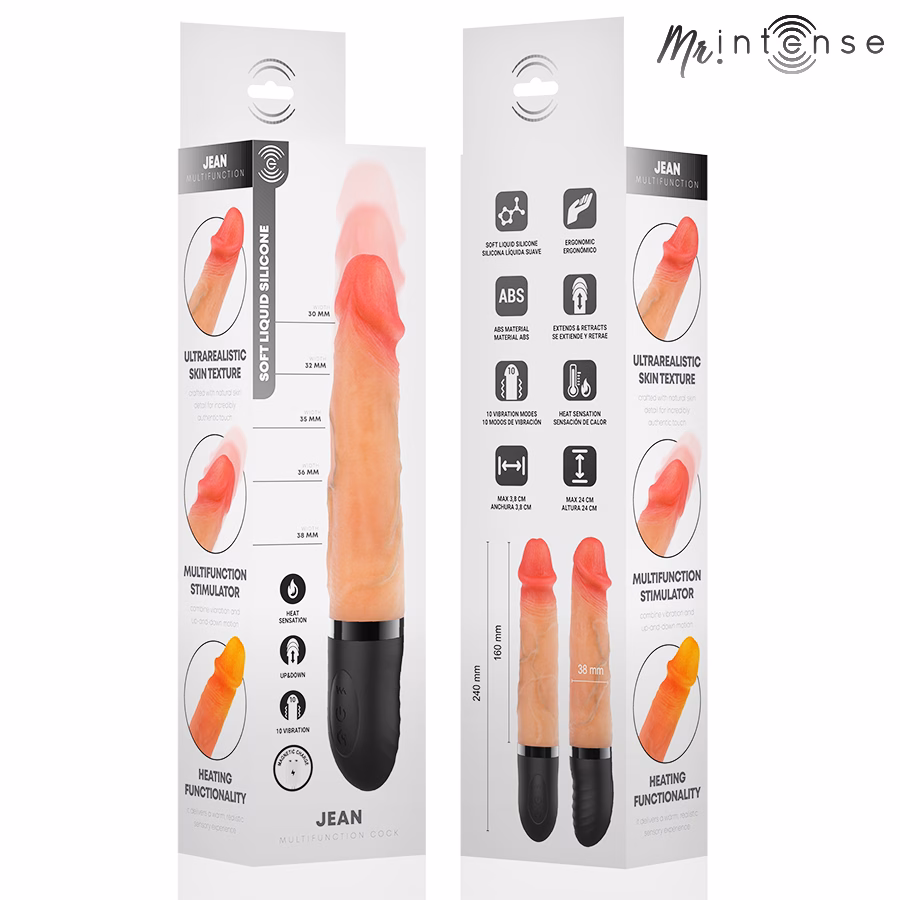 MR INTENSE - JEAN VIBRADOR UP&DOWN SILICONA CON EFECTO CALOR 24 CM -Ø- 3.8 CM - Imagen 7