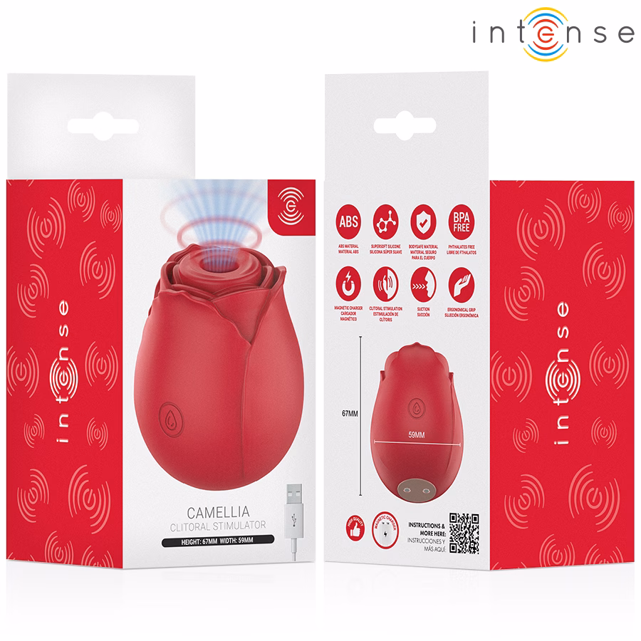 INTENSE - CAMELLIA ROSA SUCCIONADOR DE CLÍTORIS POR ONDAS BURDEOS - Imagen 6