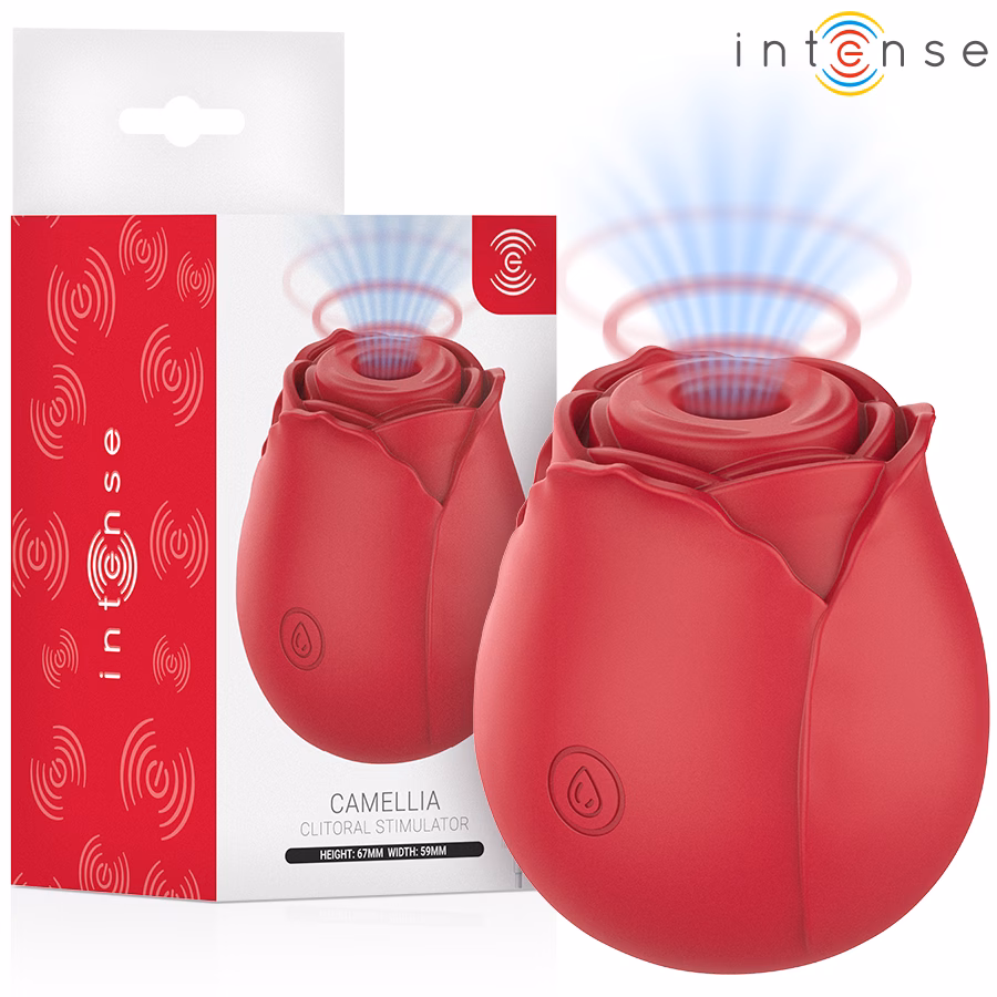 INTENSE - CAMELLIA ROSA SUCCIONADOR DE CLÍTORIS POR ONDAS BURDEOS