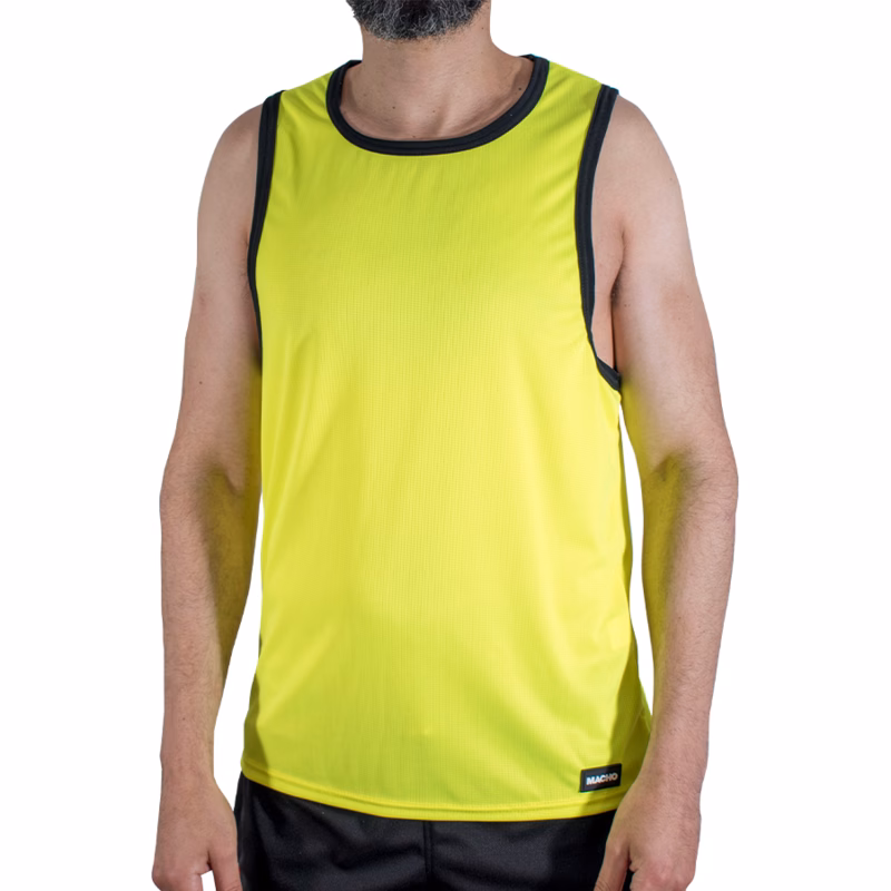 MACHO - CMV001 CAMISETA GYM AMARILLA S/M
