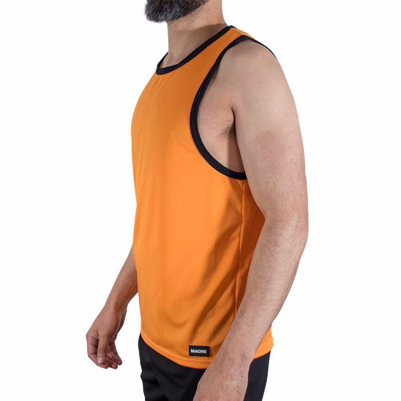 MACHO - CMV005 CAMISETA GYM NARANJA L/XL - Imagen 2