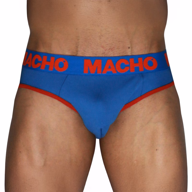 MACHO - MCH005 SLIP CLÁSICO AZULÓN + ROJO XL - Imagen 2