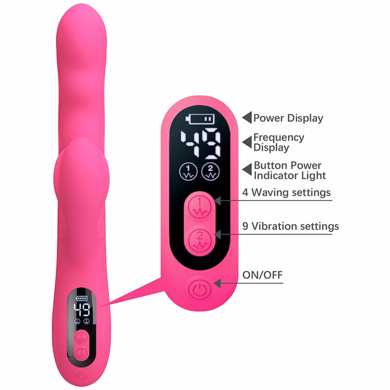 PRETTY LOVE - WINTERS VIBRADOR RABBIT MULTIFUNCIÓN CON PANTALLA LED ROSA - Imagen 8