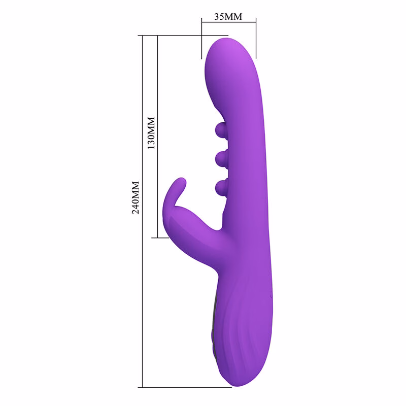 PRETTY LOVE - SABIEN VIBRADOR RABBIT CON ESTIMULACIÓN POR GOLPETEOS Y LED MORADO - Imagen 8