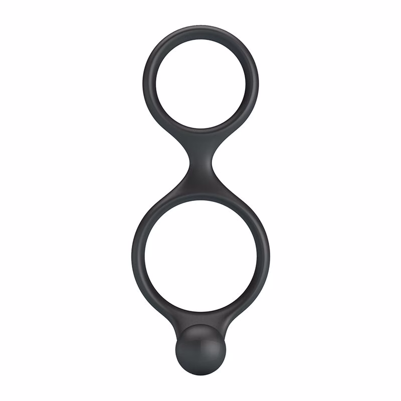 CRAZY BULL - FLORIAN ANILLO DOBLE PARA PENE Y TESTÍCULOS SILICONA NEGRO - Imagen 3