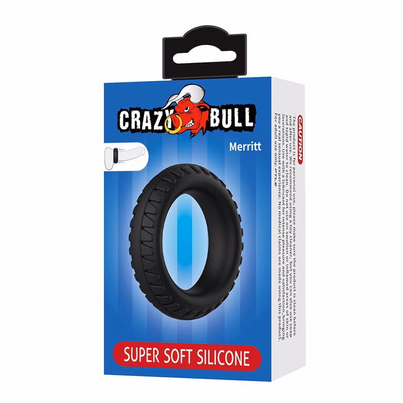 CRAZY BULL - MERRITT ANILLO PARA PENE TEXTURIZADO SILICONA NEGRO - Imagen 8
