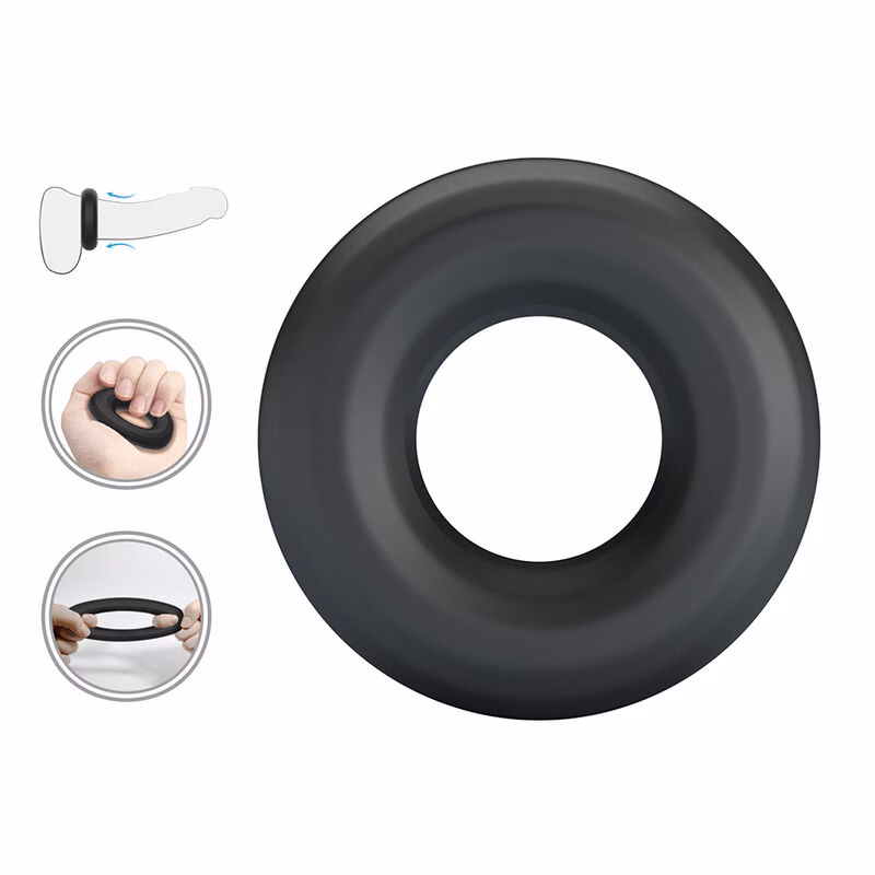 CRAZY BULL - URBAN ANILLO PARA PENE SILICONA SUPER SOFT NEGRO - Imagen 5