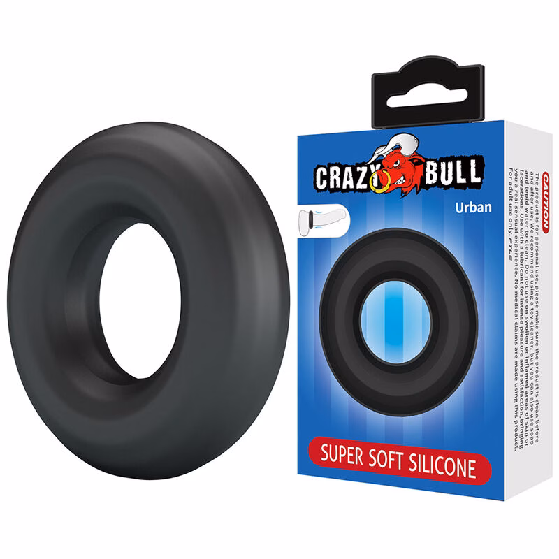 CRAZY BULL - URBAN ANILLO PARA PENE SILICONA SUPER SOFT NEGRO - Imagen 2