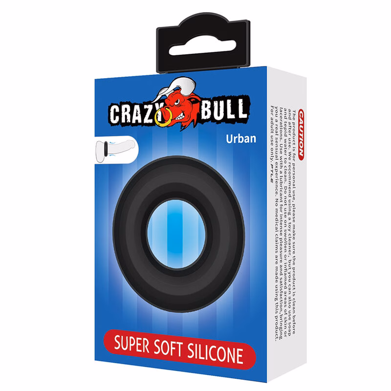 CRAZY BULL - URBAN ANILLO PARA PENE SILICONA SUPER SOFT NEGRO - Imagen 7