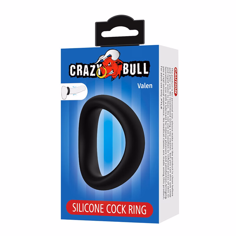 CRAZY BULL - VALEN ANILLO PARA PENE ERGONÓMICO SILICONA NEGRO - Imagen 8