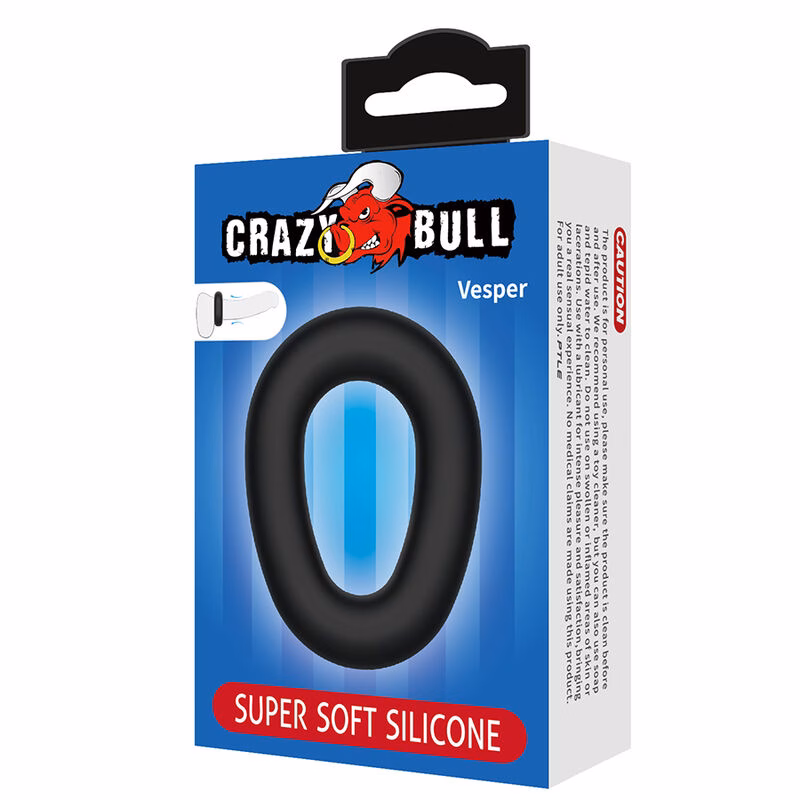 CRAZY BULL - VESPER ANILLO PARA PENE SUPER SOFT SILICONA NEGRO - Imagen 7