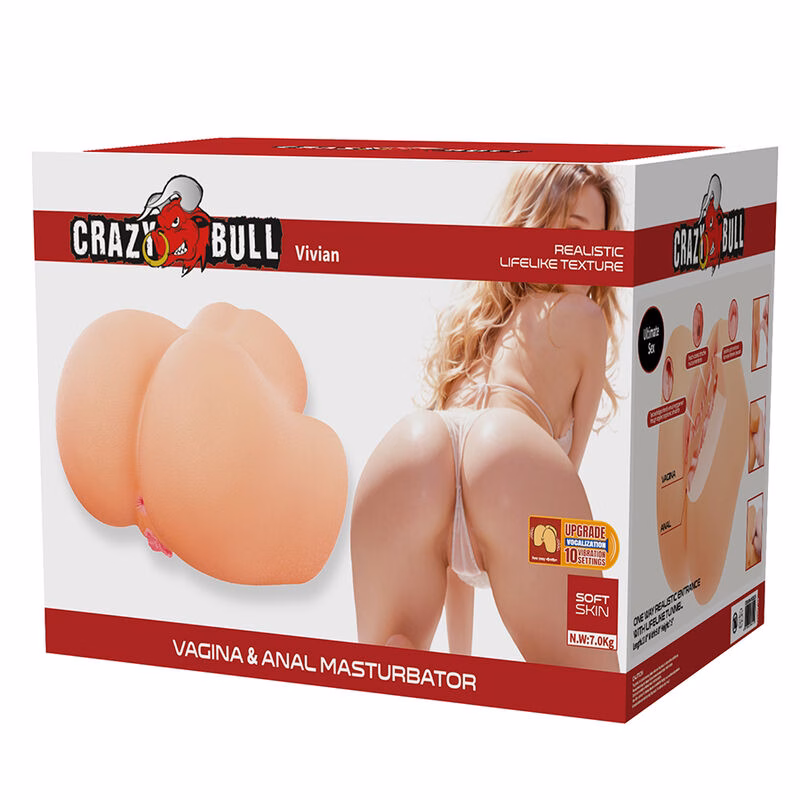 CRAZY BULL - VIVIAN MASTURBADOR VAGINAL Y ANAL DOBLE CON VIBRACIÓN - Imagen 9