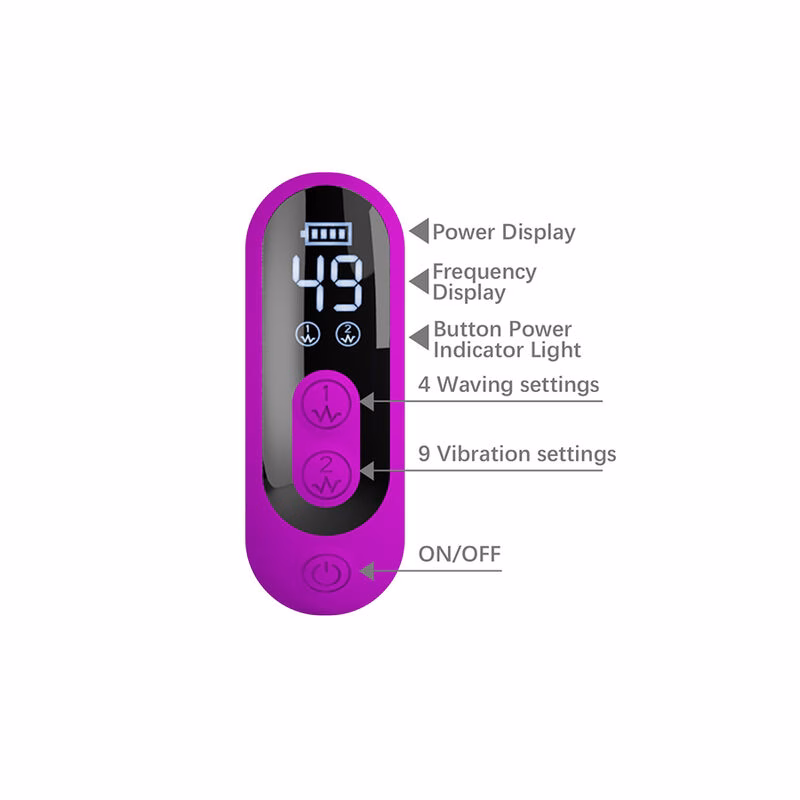 PRETTY LOVE - YALANDA VIBRADOR RABBIT OSCILANTE CON PANTALLA LED MORADO - Imagen 9