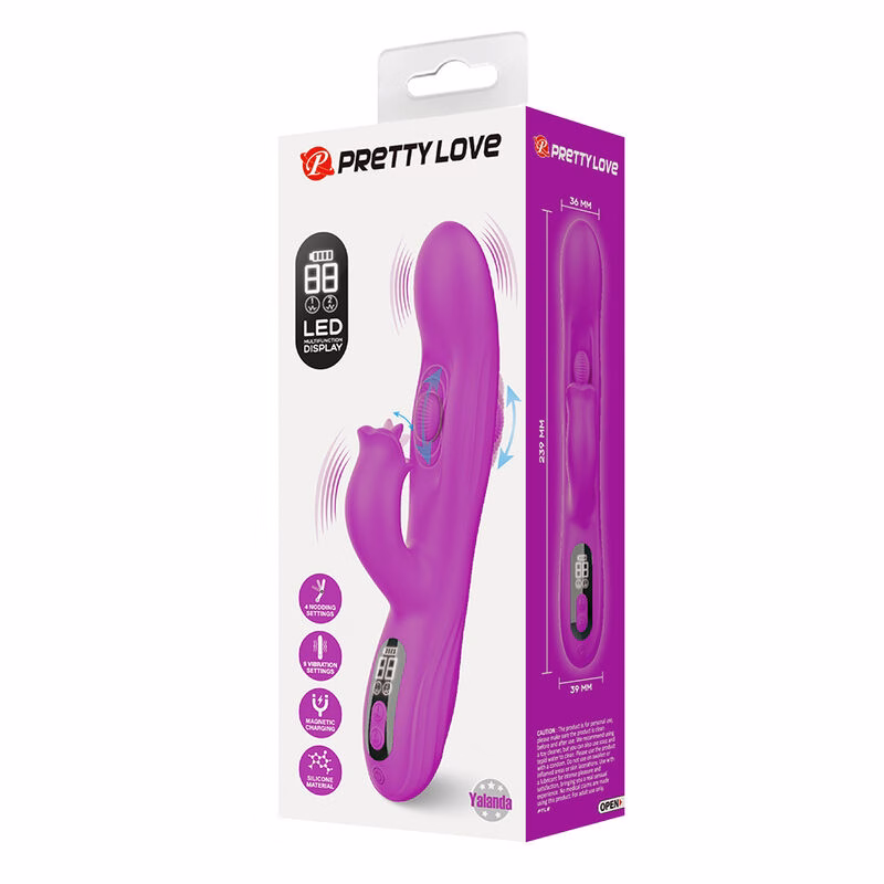 PRETTY LOVE - YALANDA VIBRADOR RABBIT OSCILANTE CON PANTALLA LED MORADO - Imagen 11