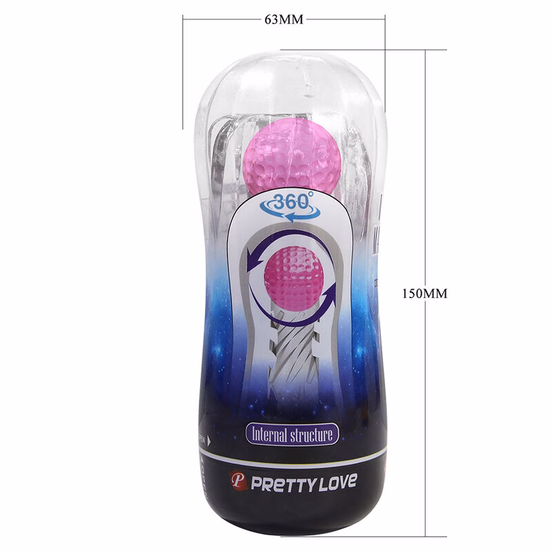 PRETTY LOVE - MASTURBADOR CUP 360º TEXTURIZADO TRANSPARENTE - Imagen 8