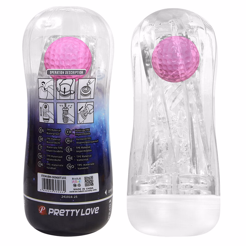 PRETTY LOVE - MASTURBADOR CUP 360º TEXTURIZADO TRANSPARENTE - Imagen 9