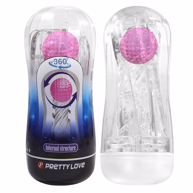 PRETTY LOVE - MASTURBADOR CUP 360º TEXTURIZADO TRANSPARENTE