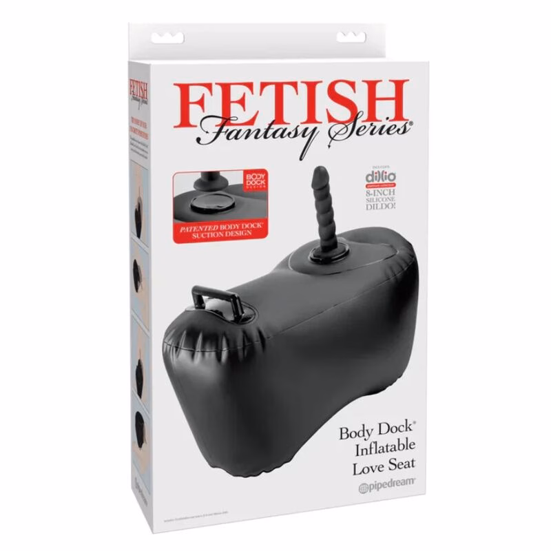 FETISH FANTASY SERIES - SILLÓN HINCHABLE BODY DOCK CON DILDO 69,2 CM NEGRO - Imagen 7